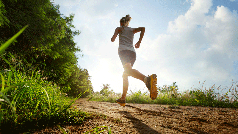 Woman running outdoors