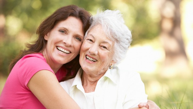 Two women embracing