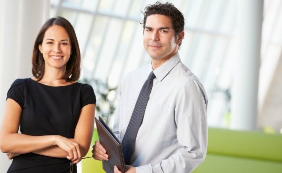 Man and woman in an office