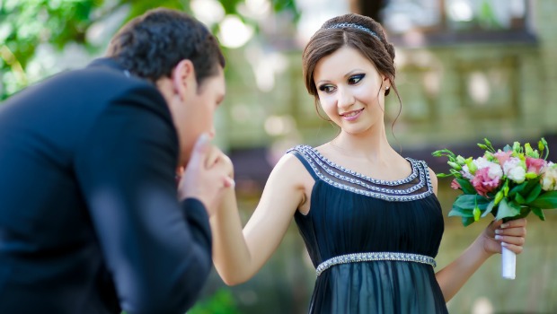 Man and woman getting married