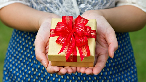 Person holding a present