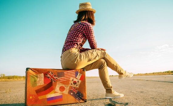 Woman waiting for a bus, going off to find her passion