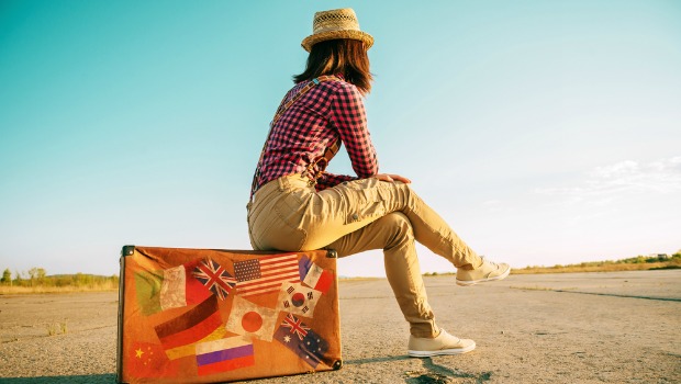 Woman waiting for a bus, going off to find her passion