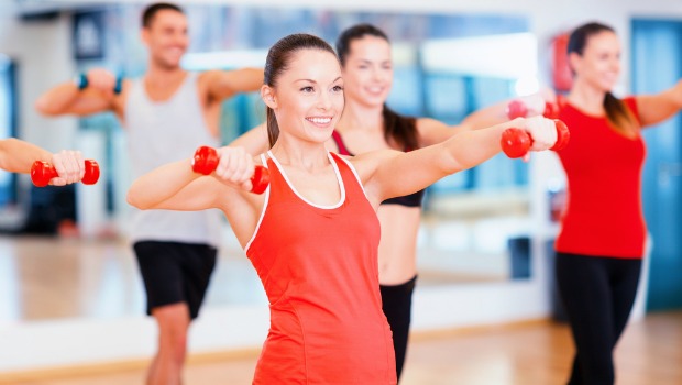 Woman in fitness class