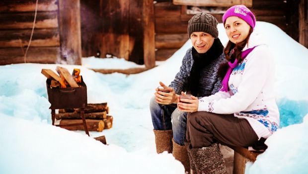 Happy couple in Alaska