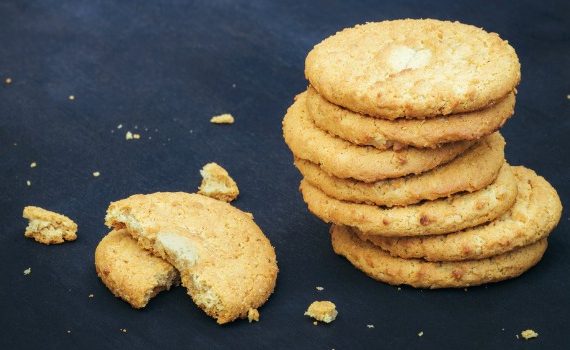 A stack of crumbling cookies