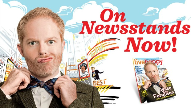 Jesse Tyler Ferguson on the cover of Live Happy magazine