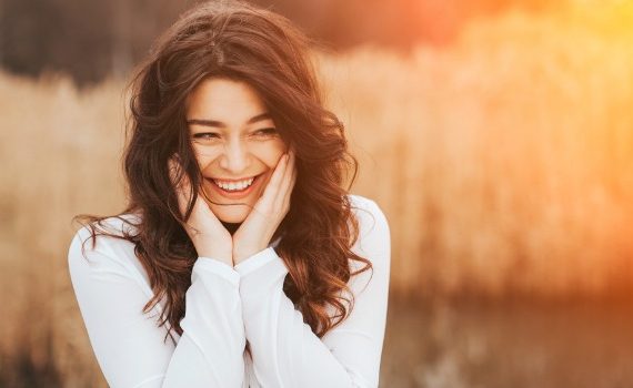 Very happy, beautiful woman