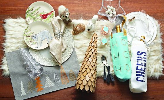 Beautiful objects laid out on a dining table.