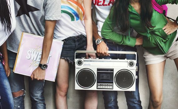 Teenagers hanging out.