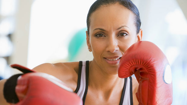 Woman with boxing gloves