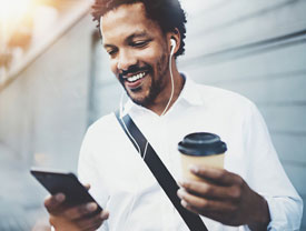 Man using his phone.