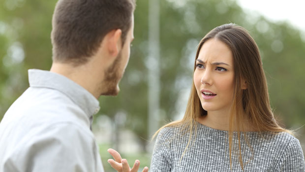 Woman complaining to her boyfriend.