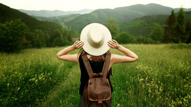 Woman backpacker