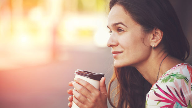 Woman with morning coffee.