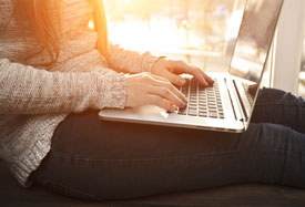 woman on computer