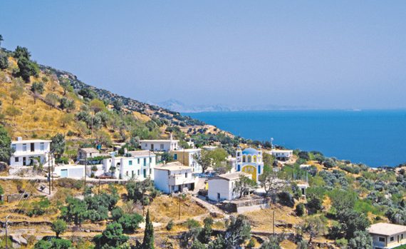 Greek landscape with ocean