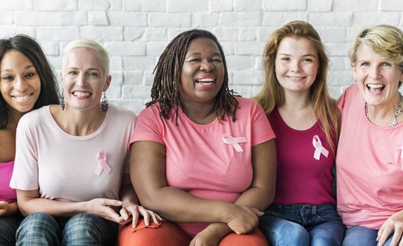 Women wearing pink for Breast Cancer Awareness