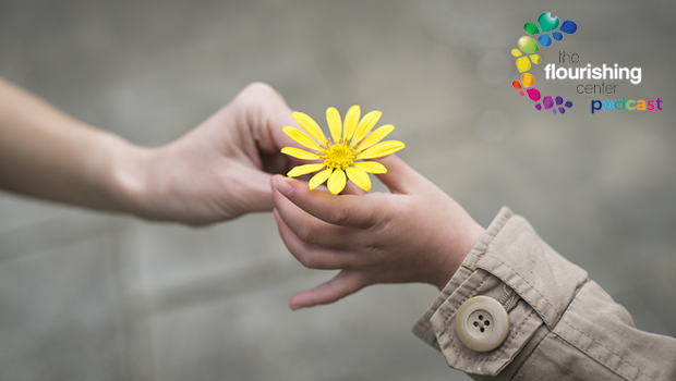 Handing a flower to someone