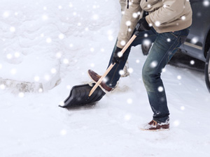 Shoveling driveway