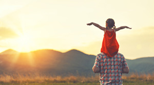 Dad and daughter outdoors