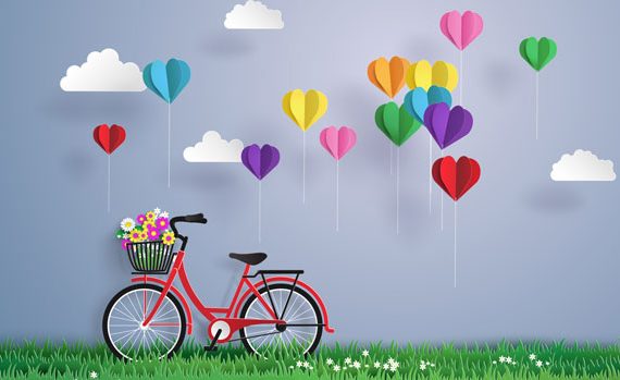 Bicycle with hearts