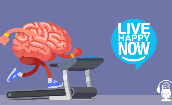 Illustration of a brain running on a treadmill