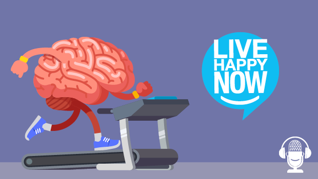 Illustration of a brain running on a treadmill