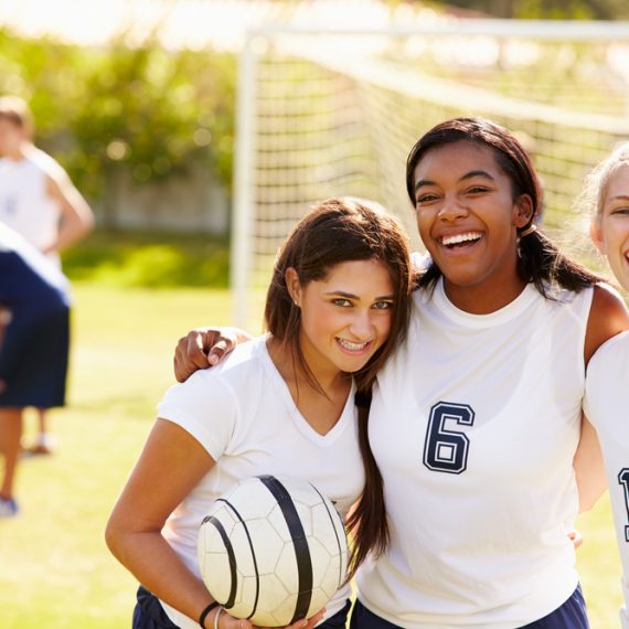 Members Of Female High School Soccer Team