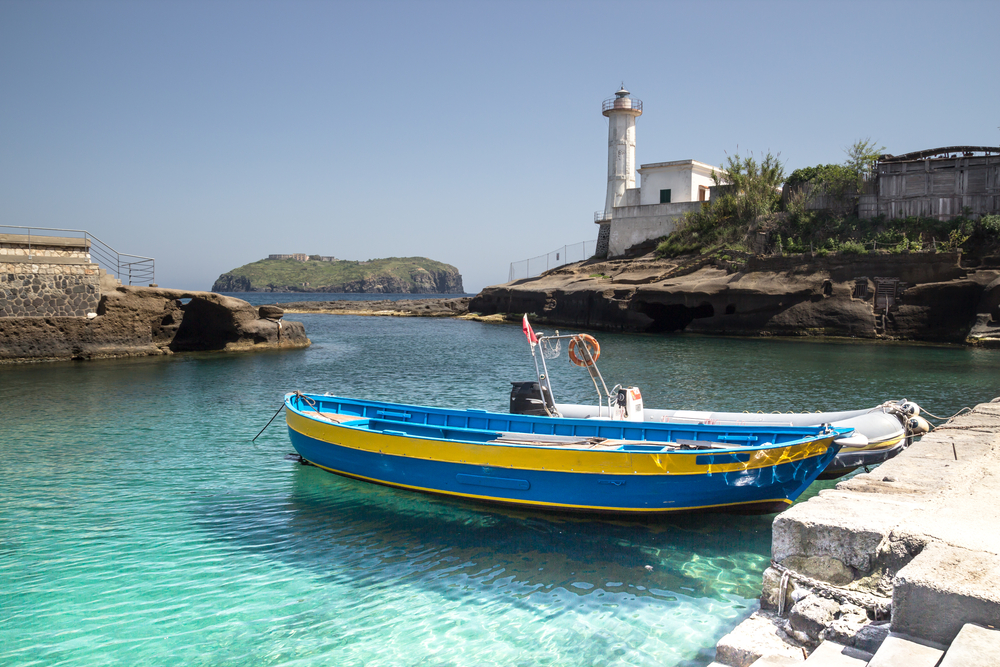 Ventotene Island Harbor and Beacon Italy