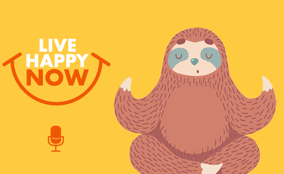 An illustration of a sloth meditating.